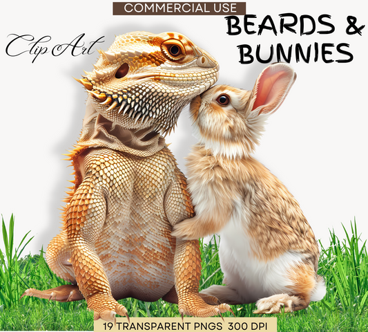 Bunny Clipart | Easter Clipart | Bunnies Png | Bearded Dragon | Cute Easter Animals | High Quality Pngs | Rabbit Clipart | Commercial Use