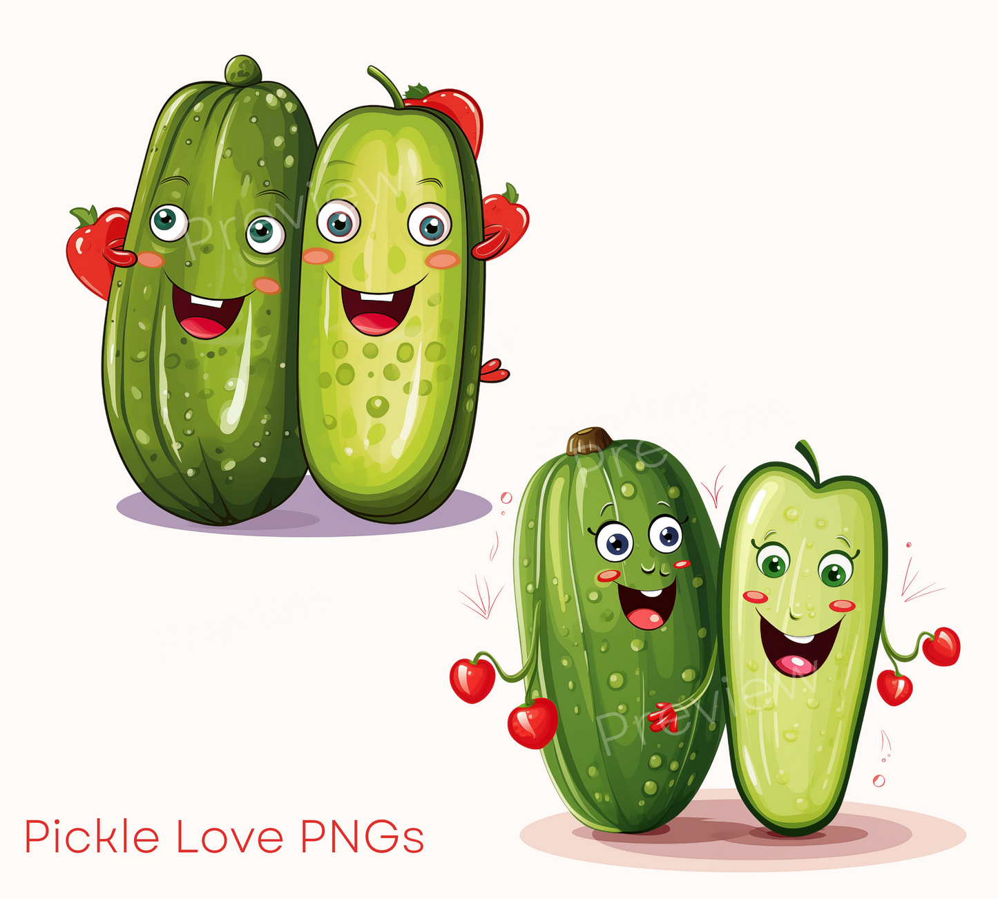 Instant Download | Pickled Cucumber | Pickle Illustration | Valentine Cards | Pickle Svg | Pickle Lover | Funny Clipart | Commercial Use