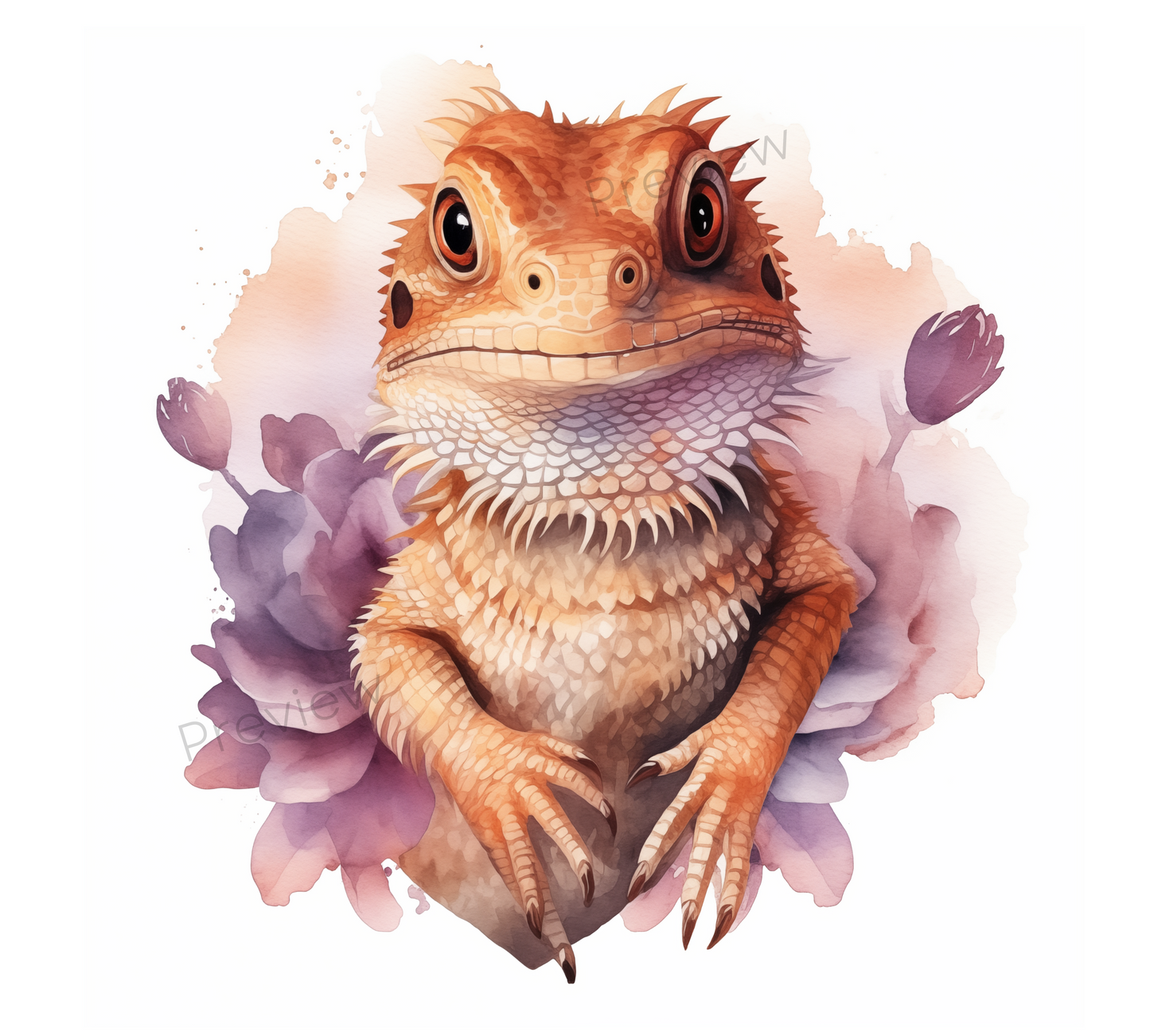 Bearded Dragon PNG | Gecko Png | Lizard Love | Cute Gecko Clipart | 12 Watercolor Bearded Dragon Clipart Png | Dtg Clipart  | Commercial Use