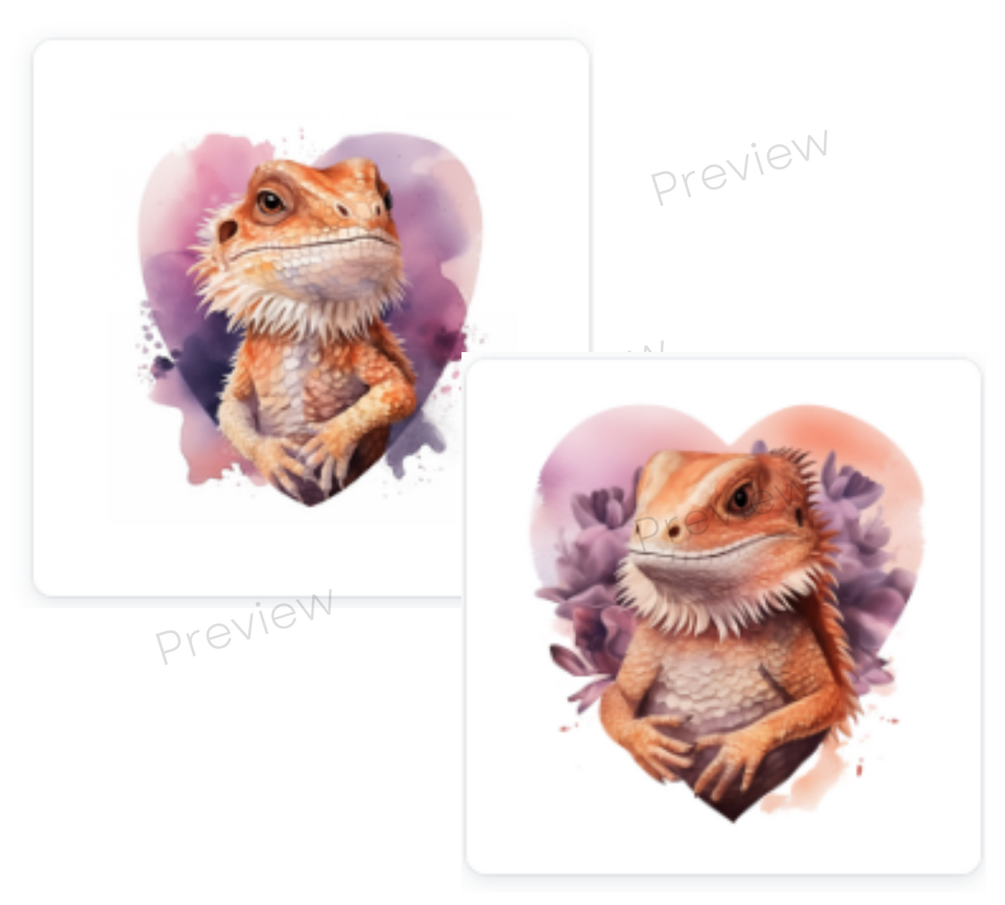 Bearded Dragon PNG | Gecko Png | Lizard Love | Cute Gecko Clipart | 12 Watercolor Bearded Dragon Clipart Png | Dtg Clipart  | Commercial Use
