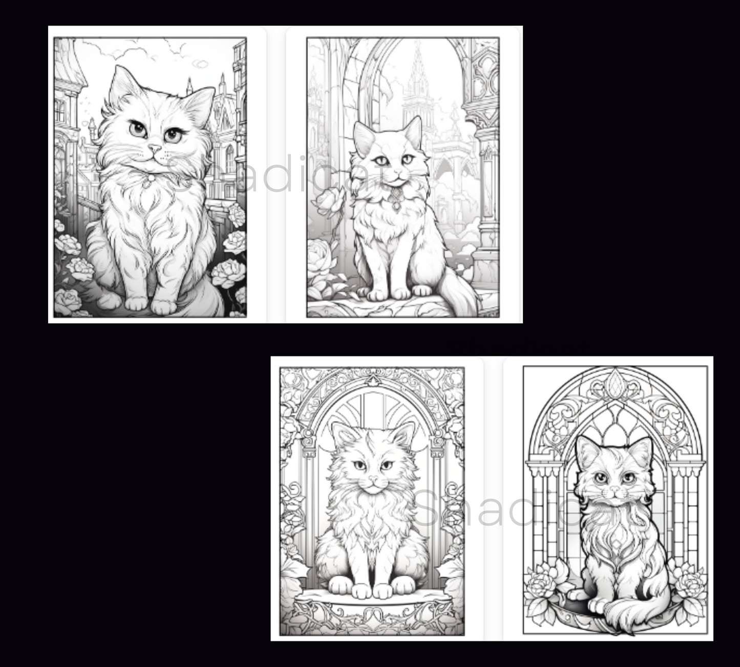 Adult Coloring Book | Cutest Cats Coloring Pages | Instant Download | Stress Relieving Craft | Printable Grayscale | Gifts For Cat Lovers