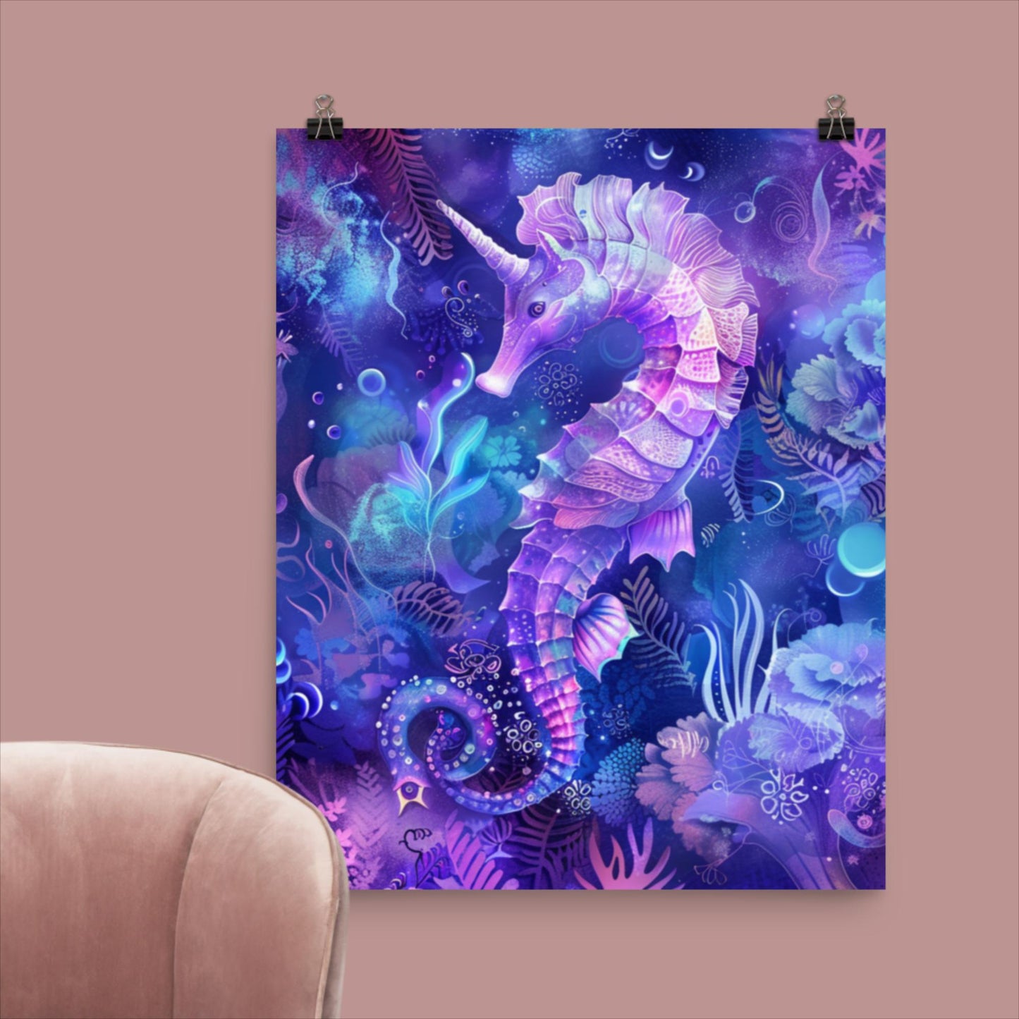 Ocean Art | Beach Decor | Seahorses Art Print | Seahorse Bathroom Decor | Coastal Decor | Ocean Decor | Seahorse Wall Art Poster
