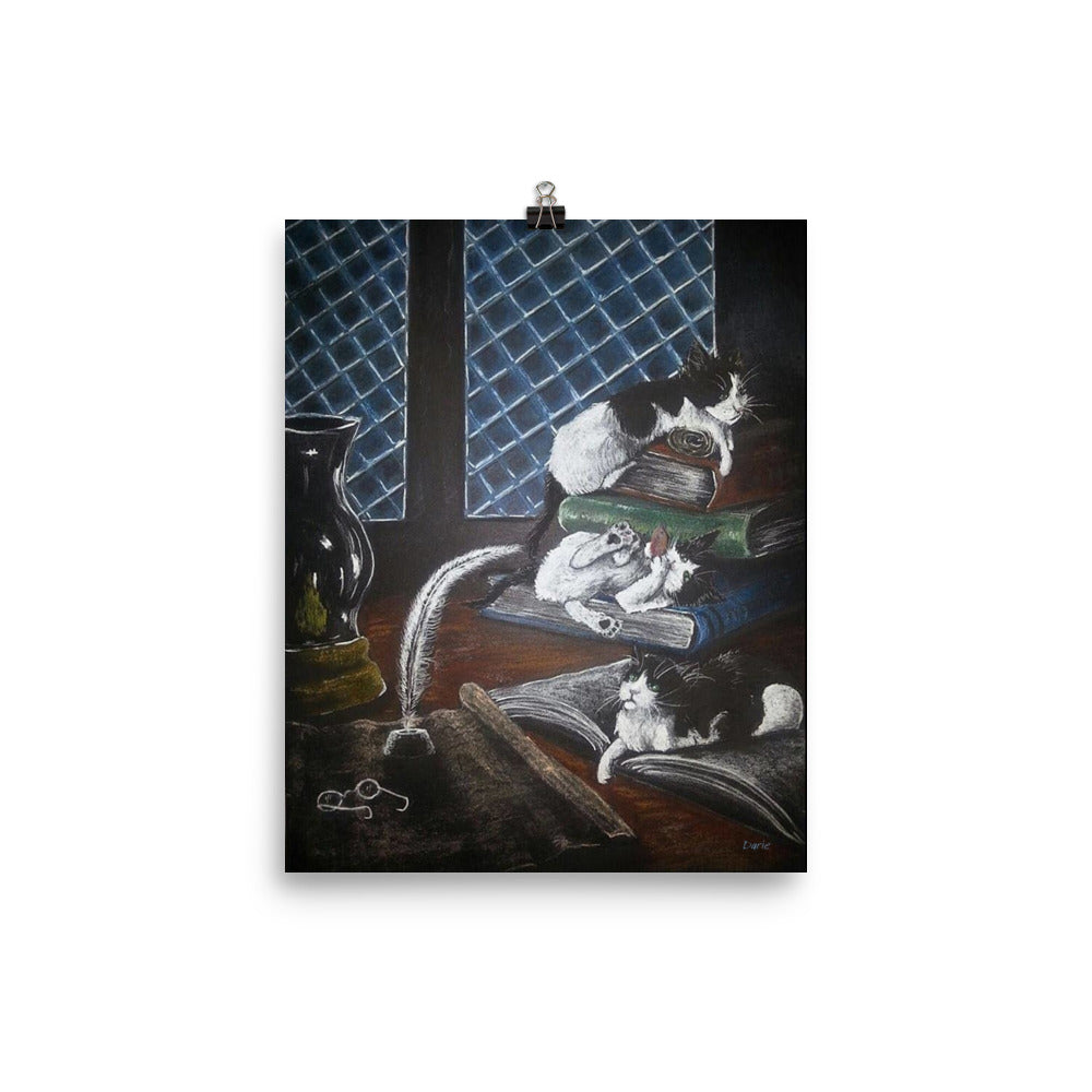 Cat Wall Art | Original Painting Print | Animal Nursery | Kittens Decor | Gallery Wall Art | Large Art | Cat Painting | Cat Gift | Tuxedo Cat