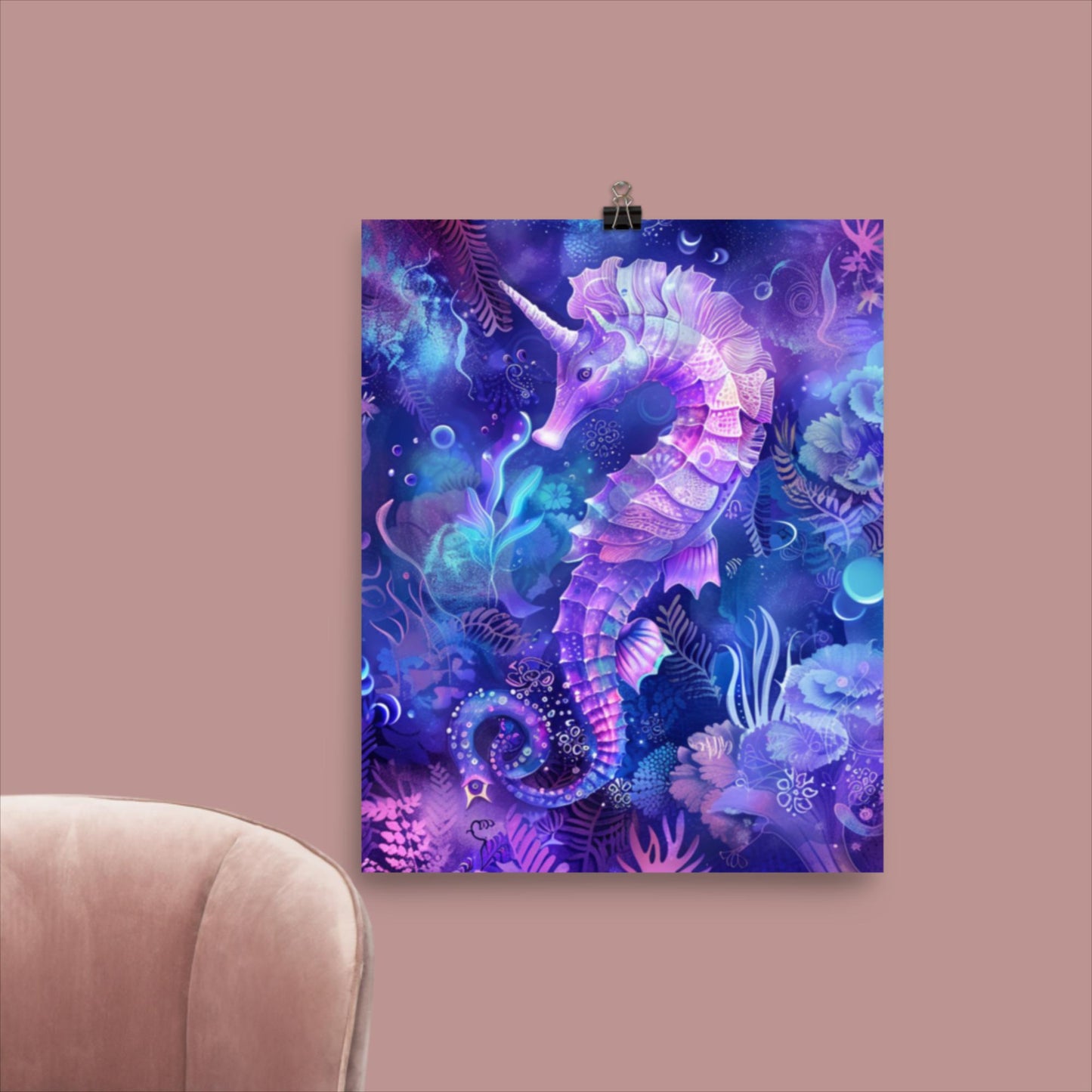 Ocean Art | Beach Decor | Seahorses Art Print | Seahorse Bathroom Decor | Coastal Decor | Ocean Decor | Seahorse Wall Art Poster