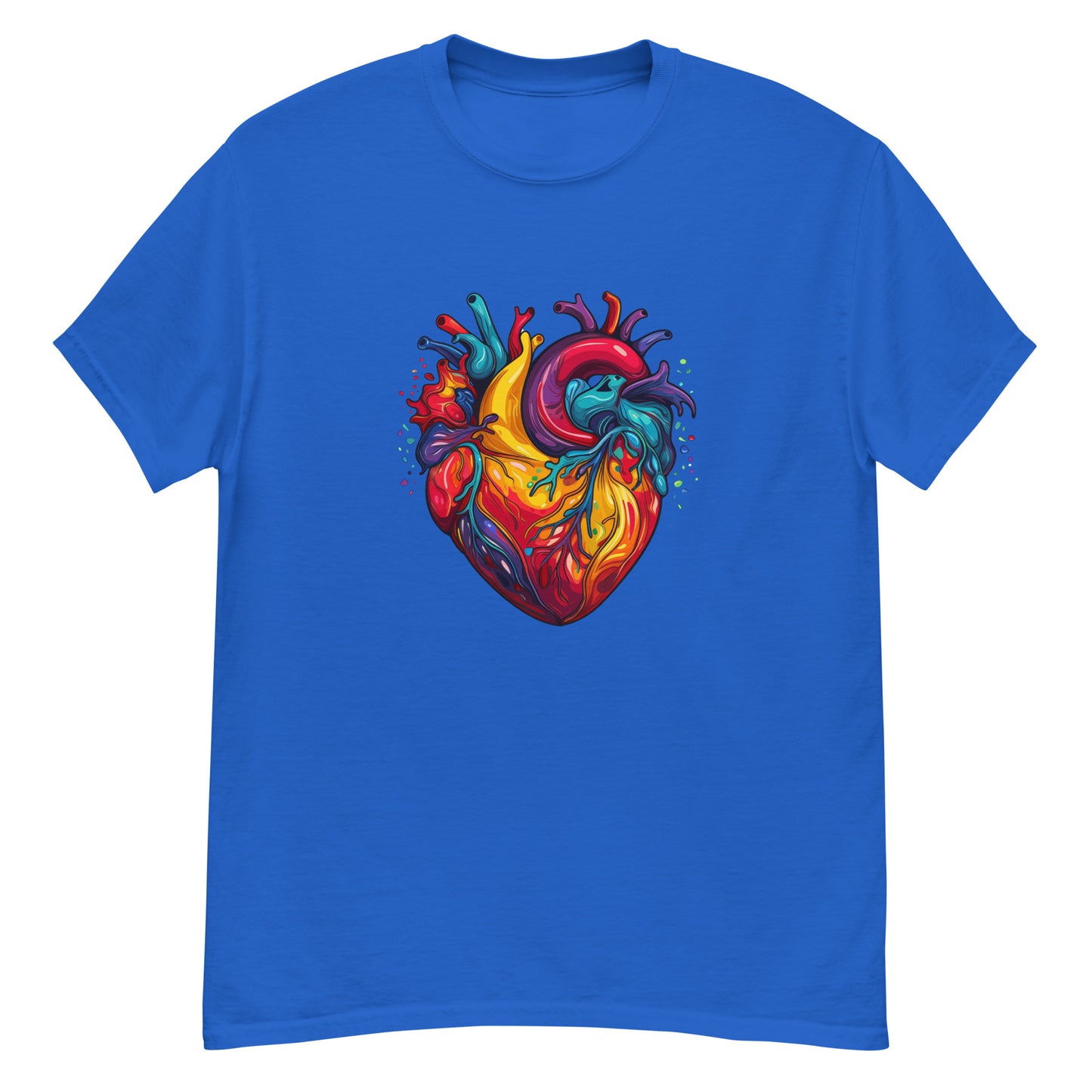 Groovy Anatomical Heart Tee | Retro Colors Heart T-shirt | Unique Design
