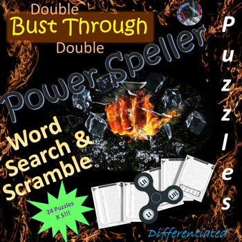 Power SPELLER Word Scramble & Search Puzzle BUNDLE*600 Words~3rd-4th Gr~NO PREP