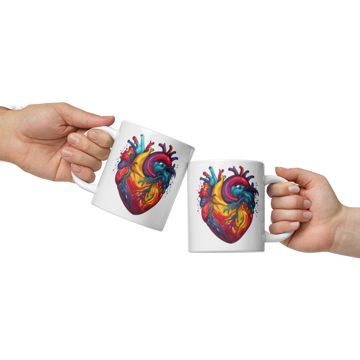 Groovy Heart Mug | 11Oz & 15Oz Mug Template | Gift | Anatomical Heart Designs | Gift For Her