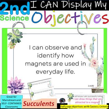 2nd Gr SCIENCE~I Can Display My Objectives! Succulents Bordr~TEKS~SUCCESS Criter - Shaddoze Designs by Darie