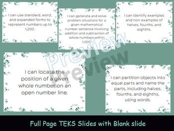 2nd Grade MATH~I Can Display My Objectives! Eucalyptus Bordr~TEKS~SUCCESS Criter - Shaddoze Designs by Darie