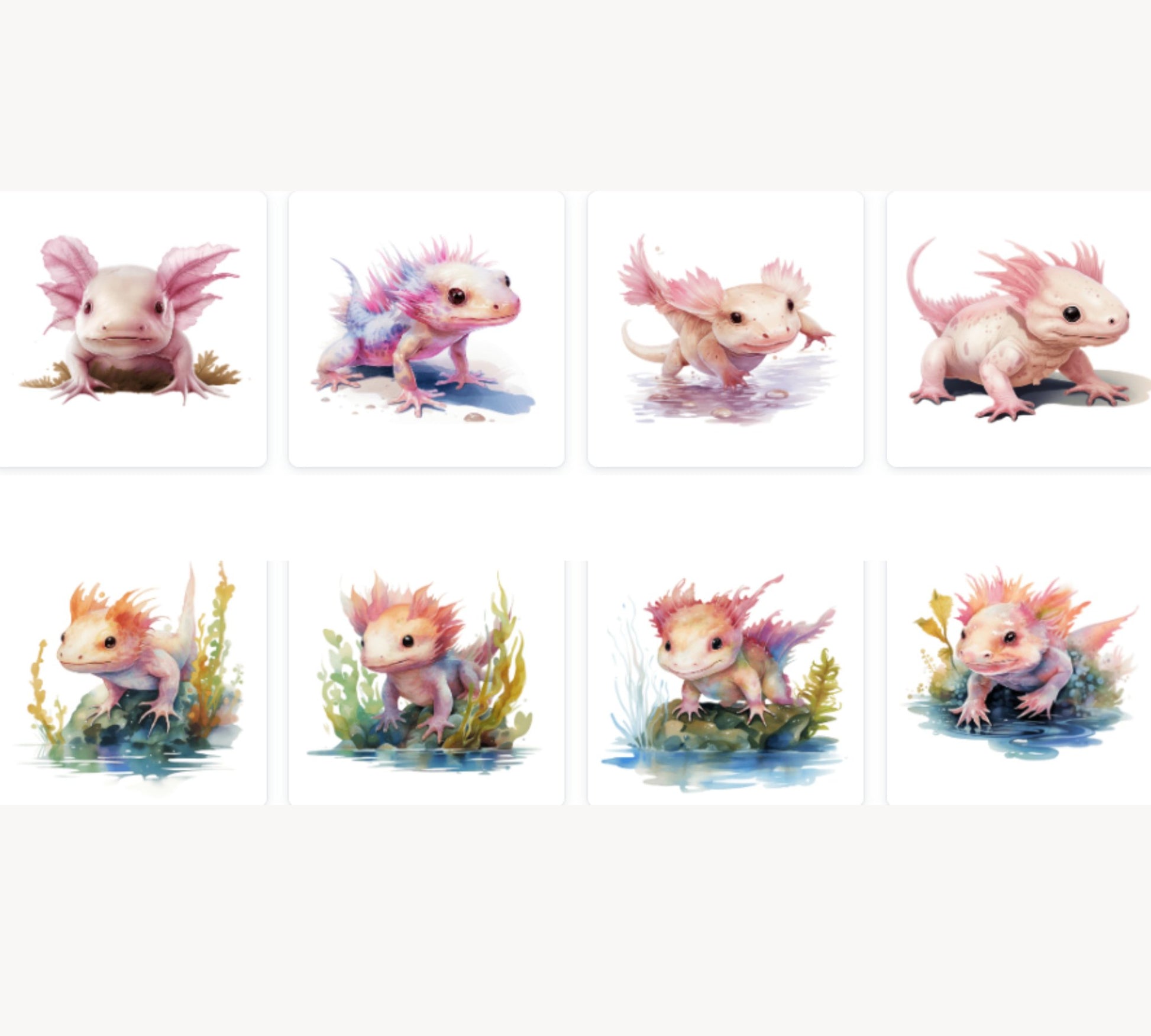 Axolotl PNG | Digital Download | Birthday Gift Her | Cute Axolotl Illustrations | Printable Stickers | Sublimation Design | Commercial Use - Shaddoze Designs by Darie