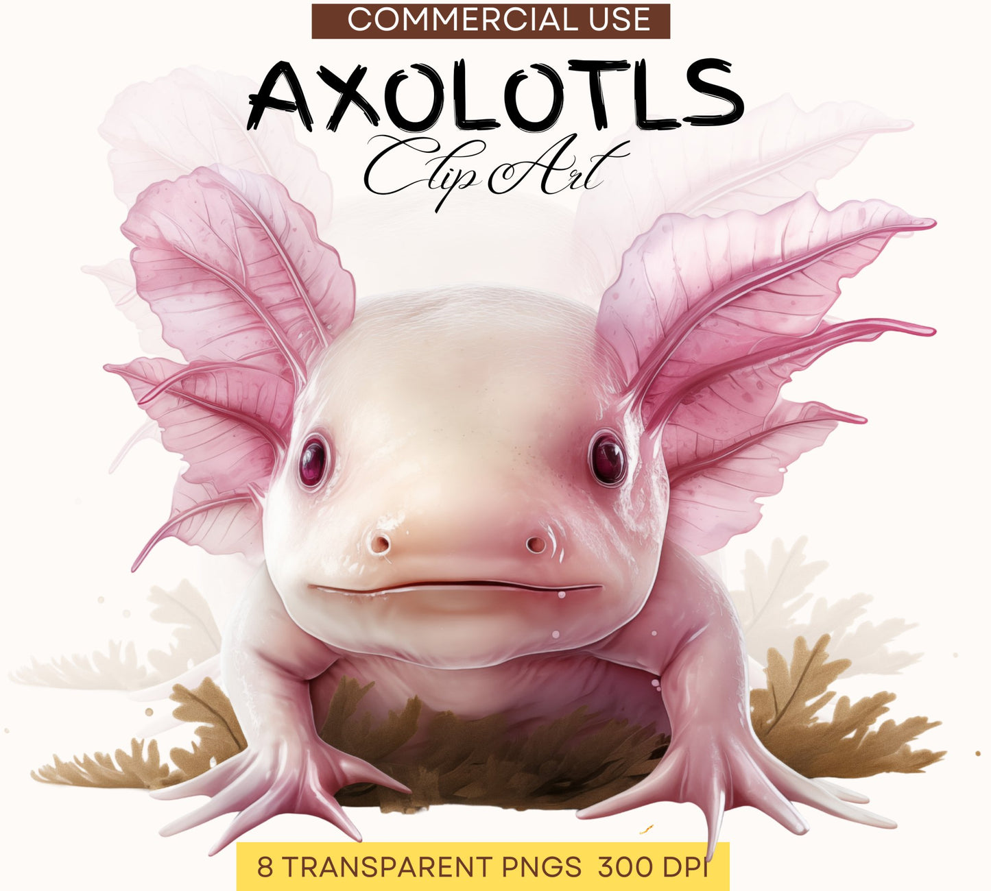 Axolotl PNG | Digital Download | Birthday Gift Her | Cute Axolotl Illustrations | Printable Stickers | Sublimation Design | Commercial Use - Shaddoze Designs by Darie