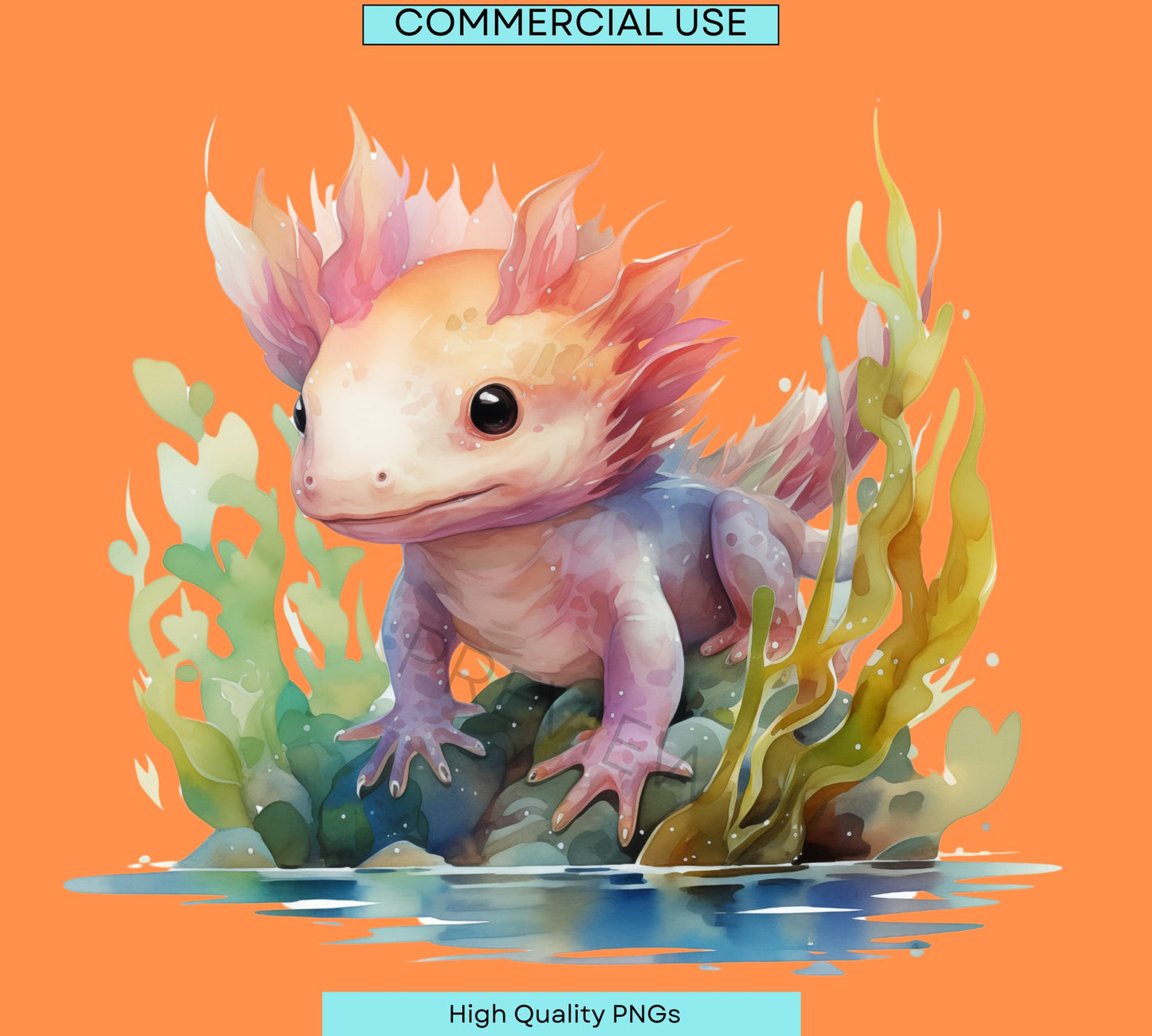 Axolotl PNG | Digital Download | Birthday Gift Her | Cute Axolotl Illustrations | Printable Stickers | Sublimation Design | Commercial Use - Shaddoze Designs by Darie