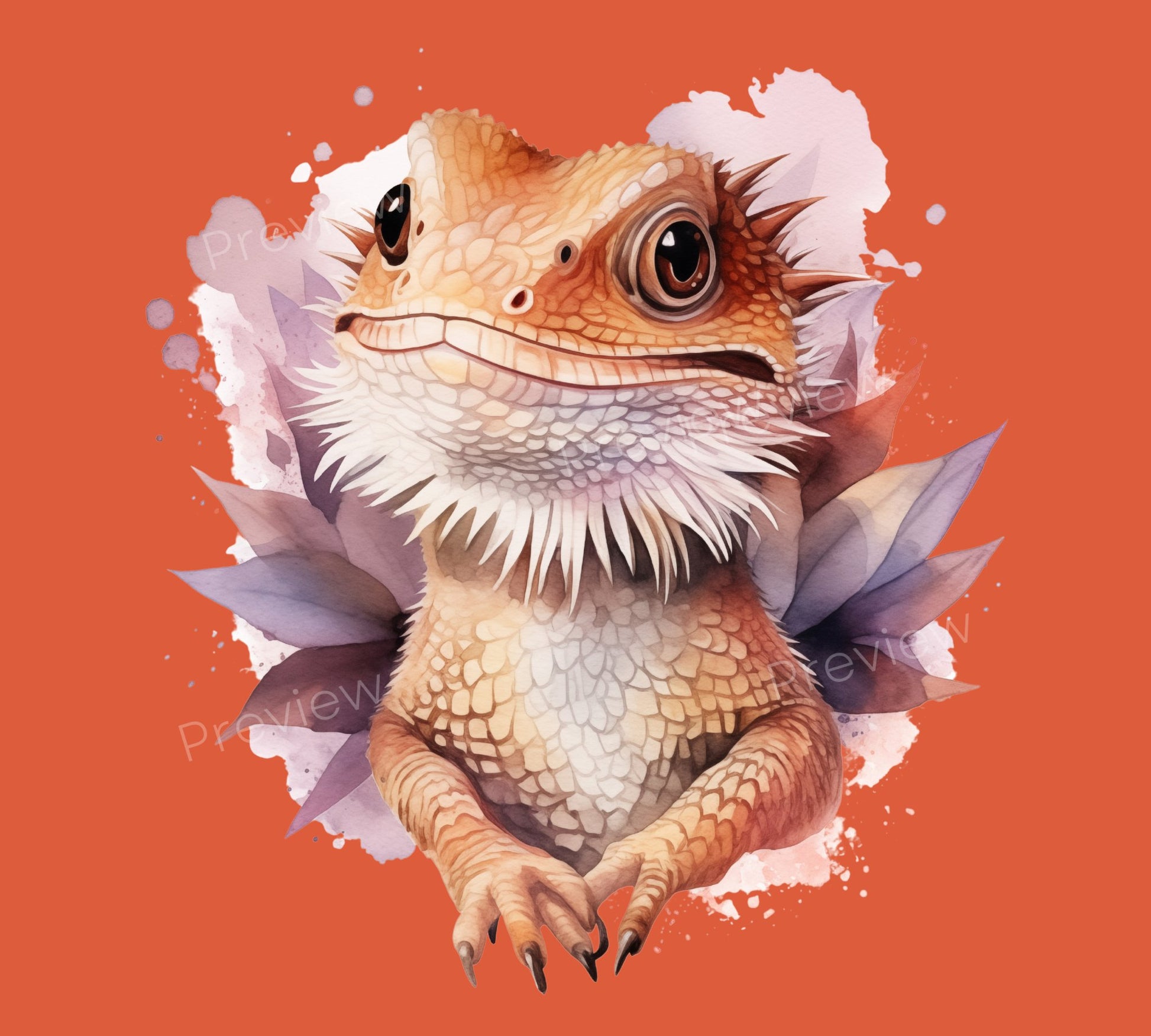 Baby Bearded Dragon PNG | Gecko | Lizard Love | Cute Beardies with Bows Clip art | Watercolor Clipart | Valentines Clipart | Commercial Use - Shaddoze Designs by Darie