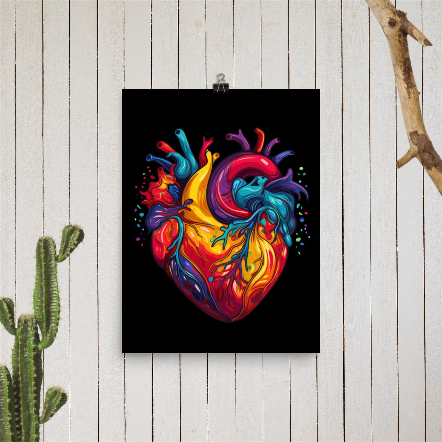 Anatomical Heart Black Background | Nursing Student | Home Decor | Art Print | Anatomy Decor | Heart Wall Art | Medical Office Decor | Wall Decor