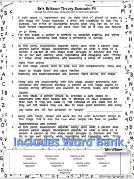 Erik Erikson FILL in BLANK~Theory Scenarios #4~Developmental Psychology~NO PREP - Shaddoze Designs by Darie