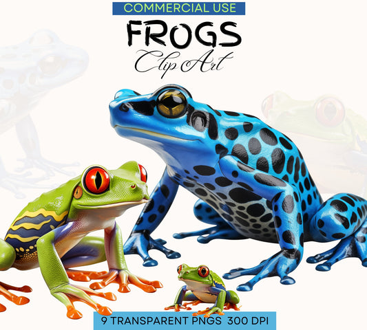 Frogs Clip Art | Beautiful Frog PNG | Green Frog Designs | Digital Frog Art | Commercial Use | Reptile Art | Frogs Art | Instant Download - Shaddoze Designs by Darie