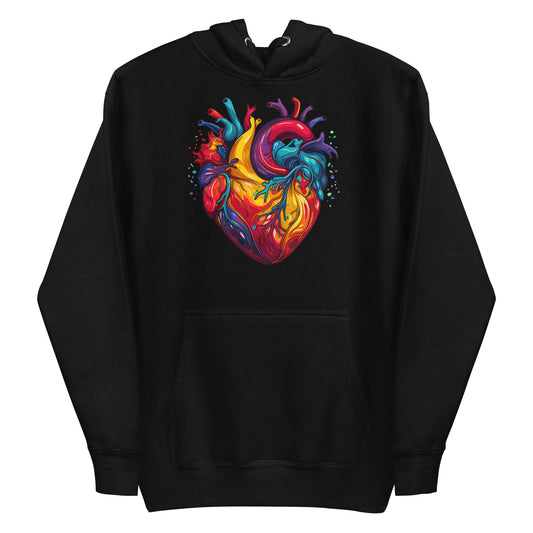 Groovy Anatomical Heart Hoodie | Heart Sweatshirt | Gift Hoodie | Heart Hoodie | Retro Design | Personalized Couples GiftUnisex Hoodie - Shaddoze Designs by Darie