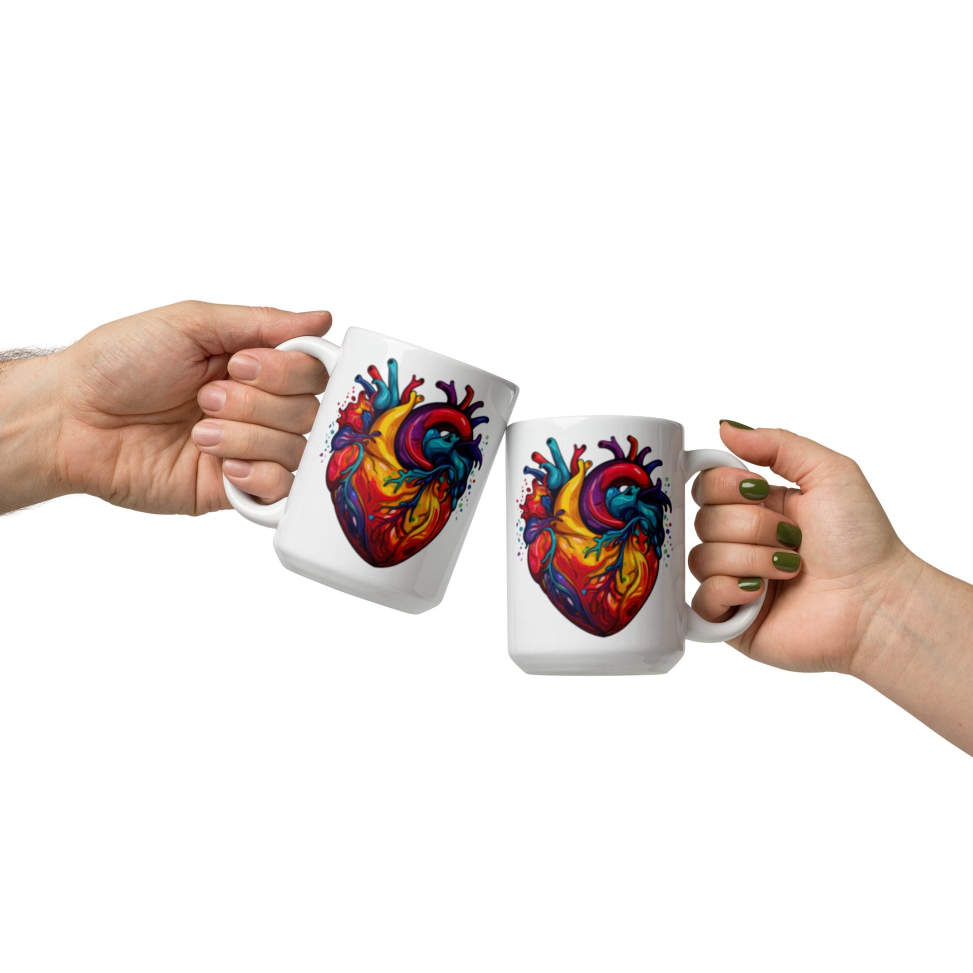 Groovy Heart Mug | 11Oz & 15Oz Mug Template | Gift | Anatomical Heart Designs | Gift For Her - Shaddoze Designs by Darie