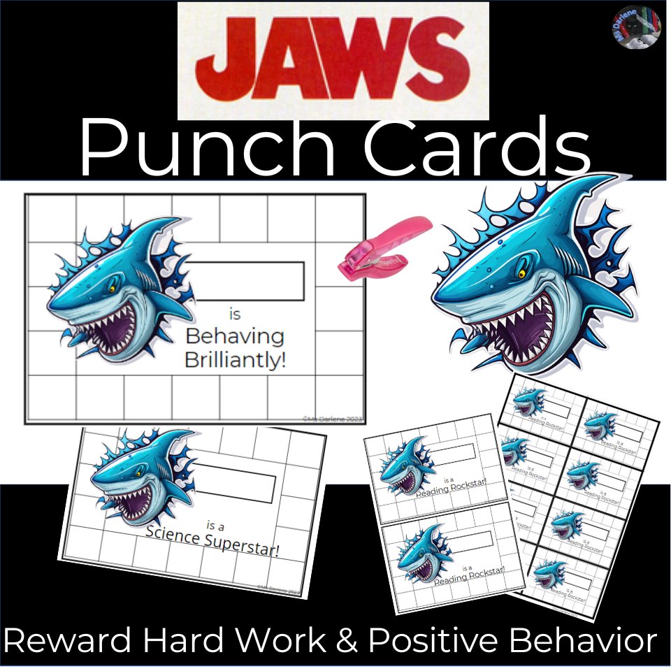 JAWS Shark~Punch Cards~Positive Reinforcement~NO PREP~Behavior~Autism - Shaddoze Designs by Darie