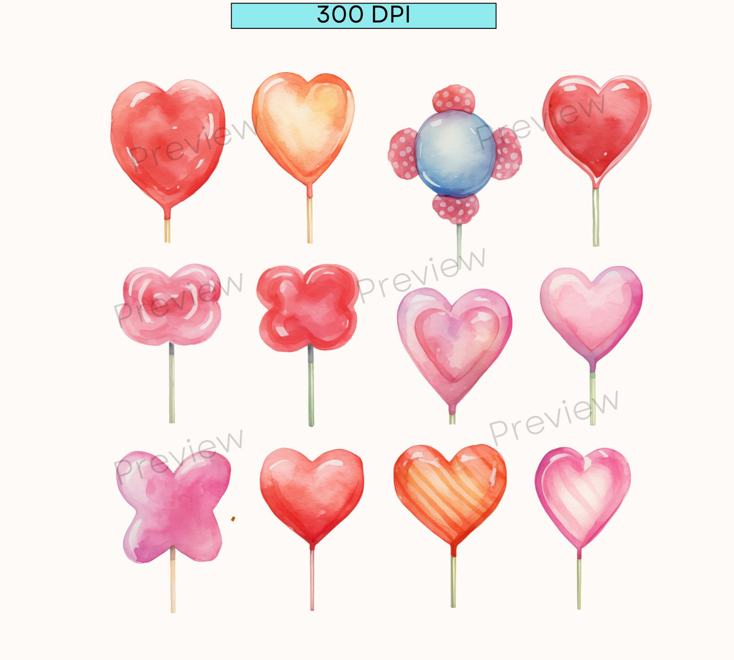 Lollipop Clipart | Watercolor Clipart | Circut Cutting File | Candy Png Clipart | Candy Graphics | Sweet Sugar Clipart, Commercial Use - Shaddoze Designs by Darie