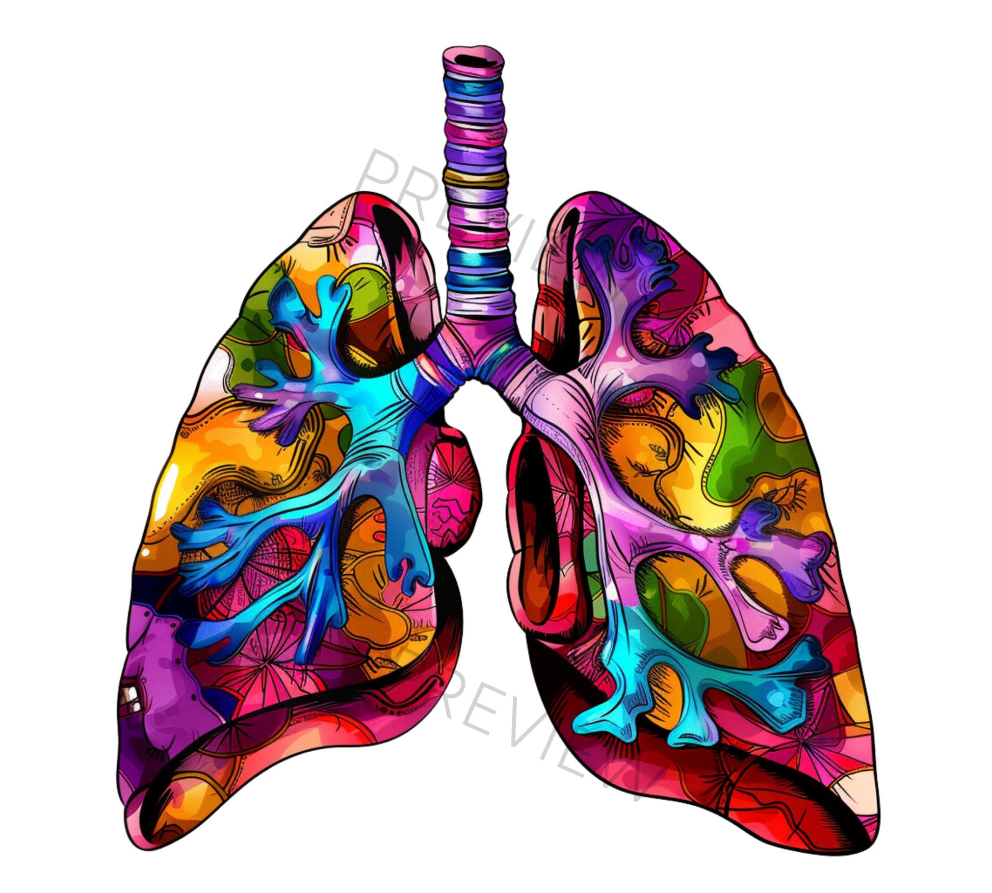 Lungs Clipart | Anatomy Illustrations | Groovy Lung | Lungs Silhouette | Retro | Lungs Png | Digital Download | Anatomy Art | Commercial Use - Shaddoze Designs by Darie