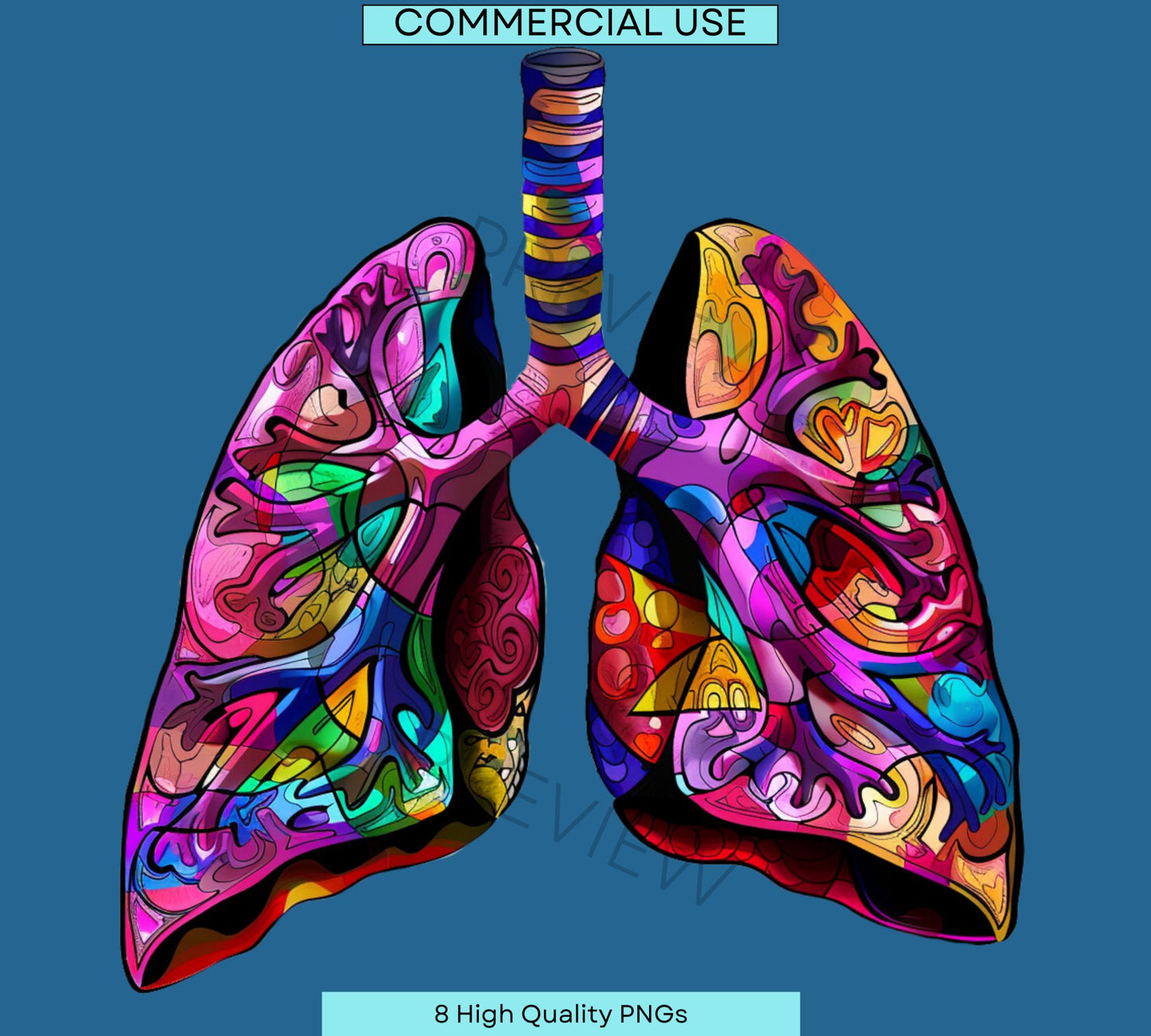 Lungs Clipart | Anatomy Illustrations | Groovy Lung | Lungs Silhouette | Retro | Lungs Png | Digital Download | Anatomy Art | Commercial Use - Shaddoze Designs by Darie