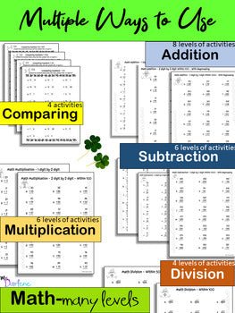 St. Patrick's Activity Pack~Word Search~Maze~Unscramble~Math~3 Levels~NO PREP - Shaddoze Designs by Darie